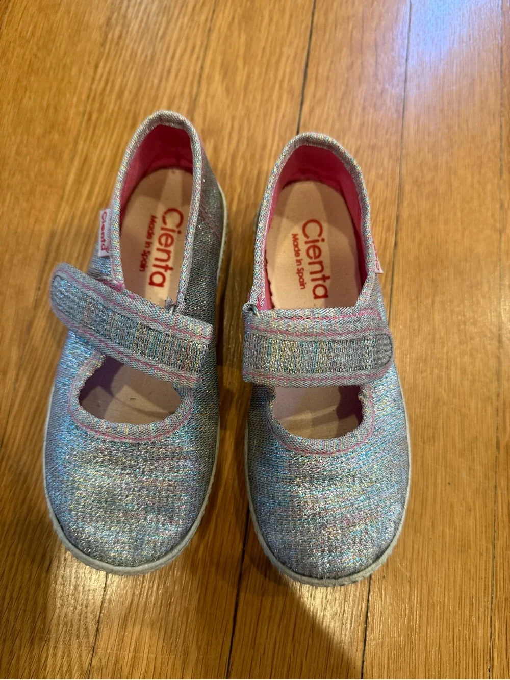 Cienta Girls Sparkle Multi-Color Mary Jane with Velcro